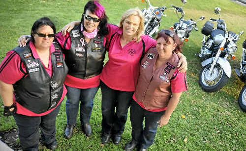 Chrome Divas are a Gladstone Women’s Motorcycle Club. (left) Anny Scuderi, Janelle Fisher, Shirley Davies, Leonie Evans. Chrome Divas are a Gladstone Women’s Motorcycle Club. (left) Anny Scuderi, Janelle Fisher, Shirley Davies, Leonie Evans.