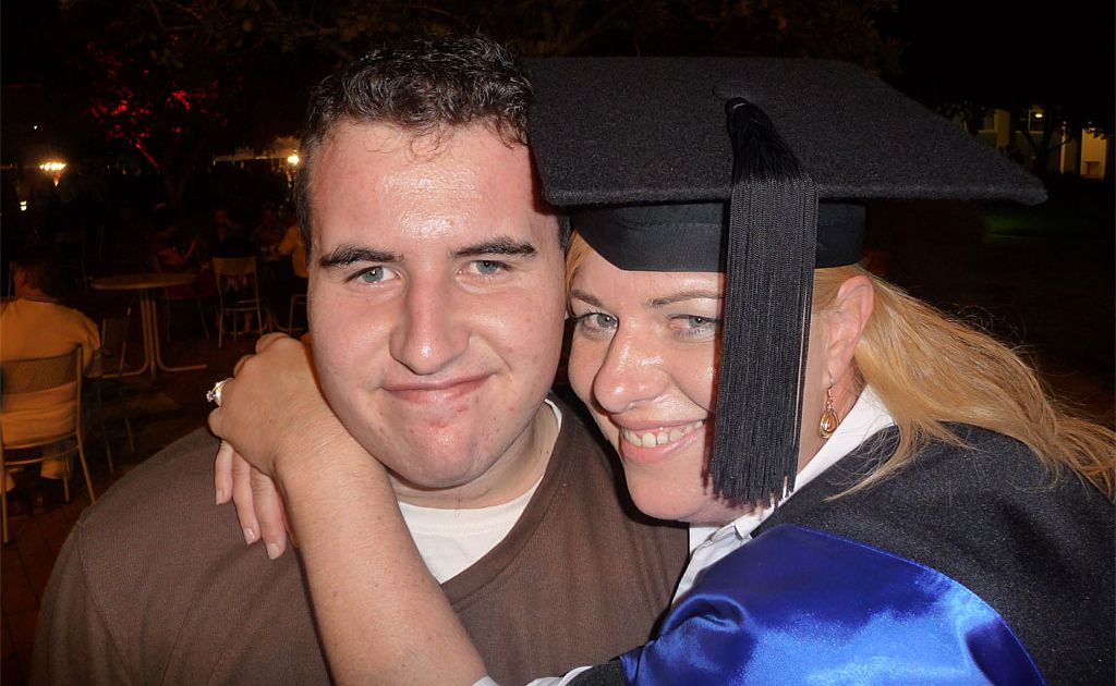 Brad Garard with his mother. Brad Garard with his mother.