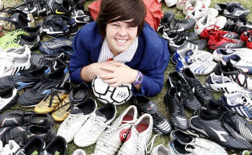 Year 10 student and Ipswich Football Association member Tori-Lee Jackson has collected more than 60 pairs of boots to send to a school in Tanzania. Year 10 student and Ipswich Football Association member Tori-Lee Jackson has collected more than 60 pairs of boots to send to a school in Tanzania.