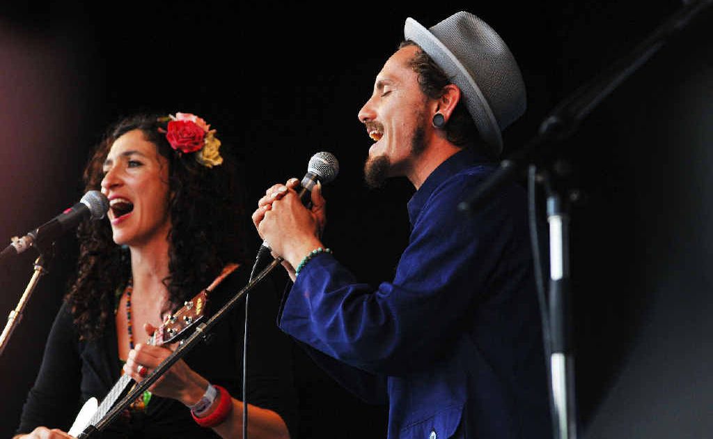 The crowd was thrilled when John Butler made a surprise appearance on stage with his wife, the mesmerising Danielle Caruana (Mama Kin), at the Global Carnival on Saturday. The crowd was thrilled when John Butler made a surprise appearance on stage with his wife, the mesmerising Danielle Caruana (Mama Kin), at the Global Carnival on Saturday.