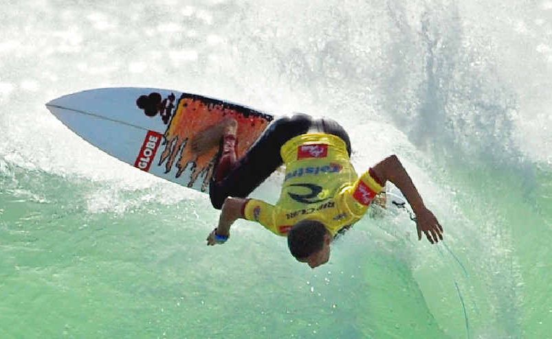 Rip Curl GromSearch under-16 boys’ winner Tommy Boucat carving on his backhand at Park Beach. Rip Curl GromSearch under-16 boys’ winner Tommy Boucat carving on his backhand at Park Beach.