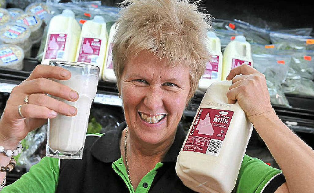 Ro Gibson, of Fruit World, loves the milk’s local flavour. Ro Gibson, of Fruit World, loves the milk’s local flavour.