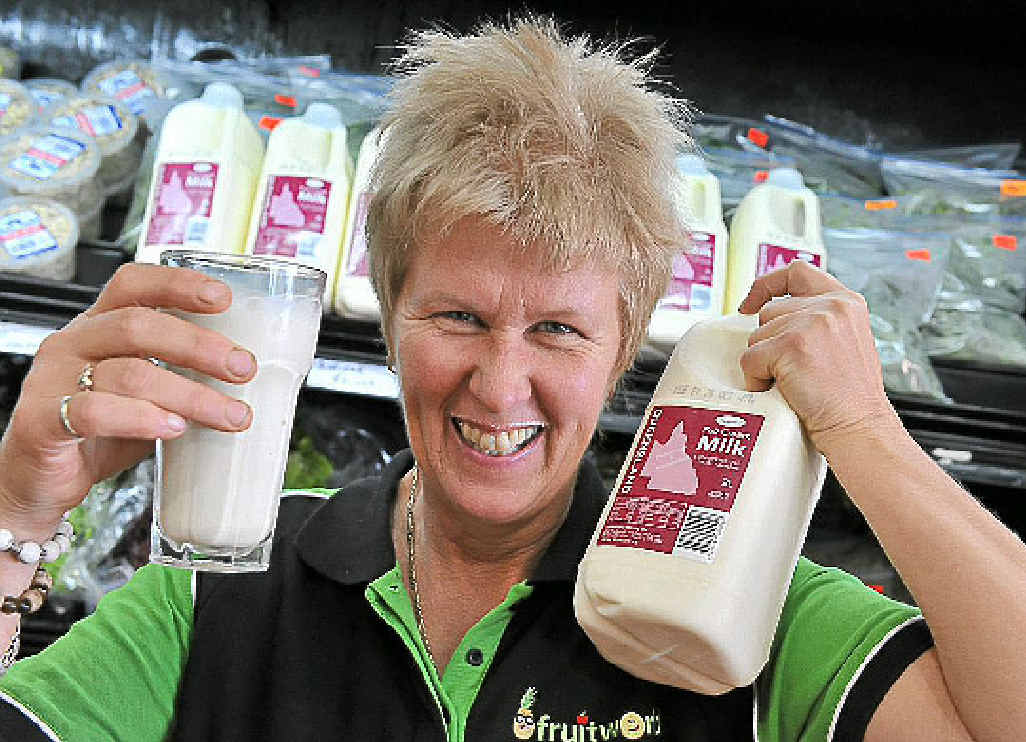 Ro Gibson, of Fruit World, loves the milk’s local flavour. Ro Gibson, of Fruit World, loves the milk’s local flavour.