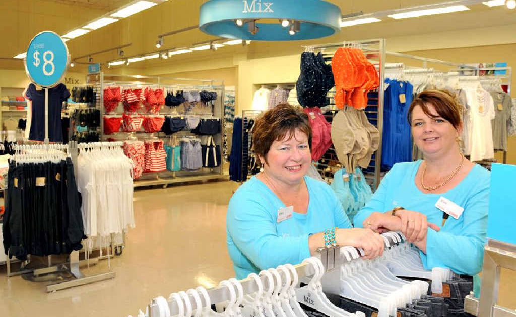 Coles employees Chris Shaw and Gina Scott with the Mix clothing selection, now open to the public. Coles employees Chris Shaw and Gina Scott with the Mix clothing selection, now open to the public.