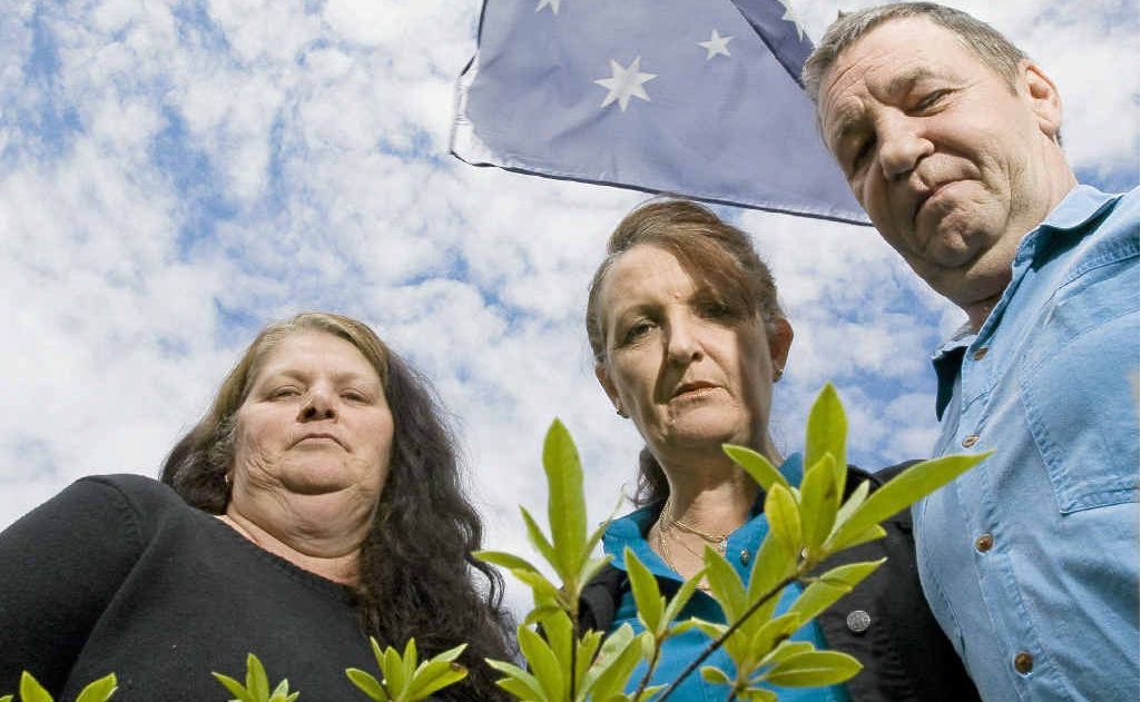 (Left to right) Nola Speeding, Donna Maria Adams and Barry Ellem of Casino say they have received letters threatening to kill them and burn down their homes. In other letters, threats have been made against children. (Left to right) Nola Speeding, Donna Maria Adams and Barry Ellem of Casino say they have received letters threatening to kill them and burn down their homes. In other letters, threats have been made against children.