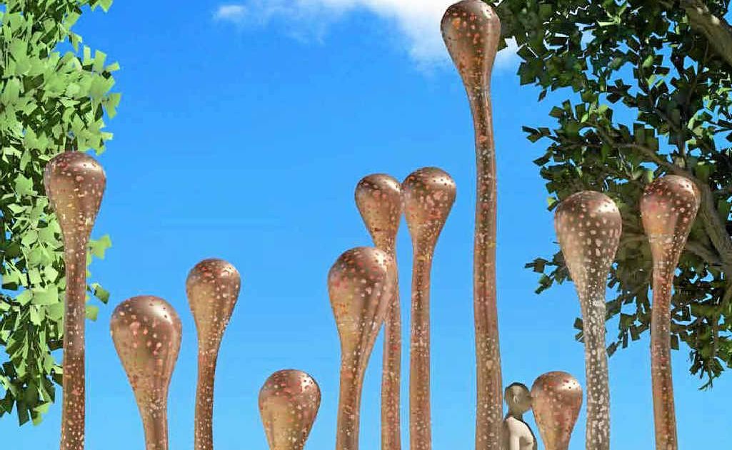 An artist's impression of the proposed creek-side art piece. An artist's impression of the proposed creek-side art piece.