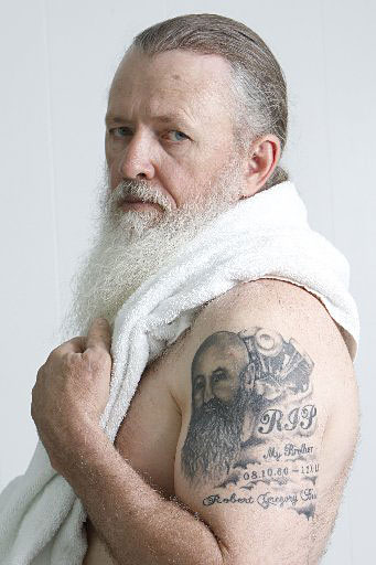 Peter Bromage and his lasting reminder of lost brother Rob. Peter Bromage and his lasting reminder of lost brother Rob.