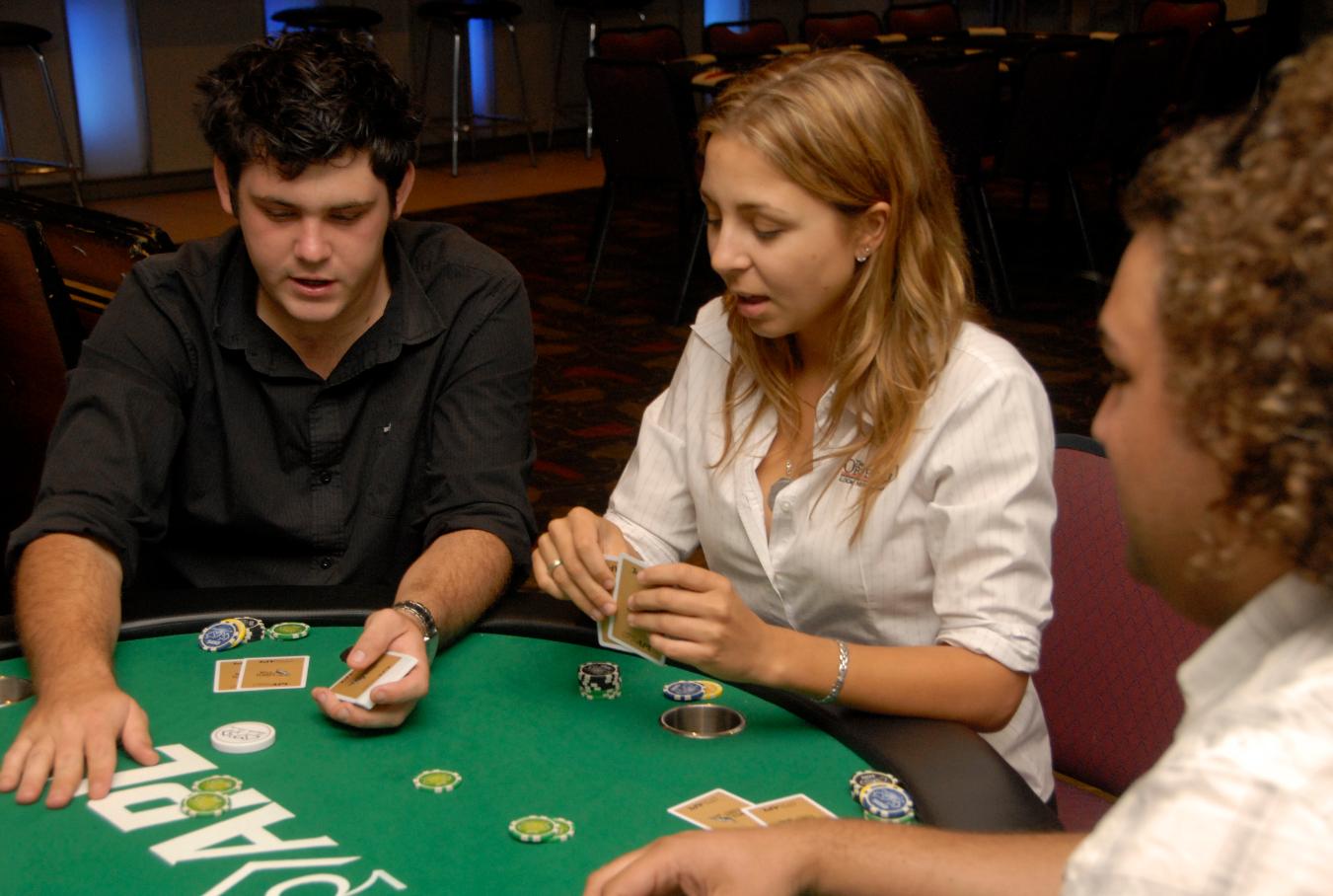 Thomas Jefferies shows Emily Blatchford how to know when to hold ’em, know when to fold ’em. 
