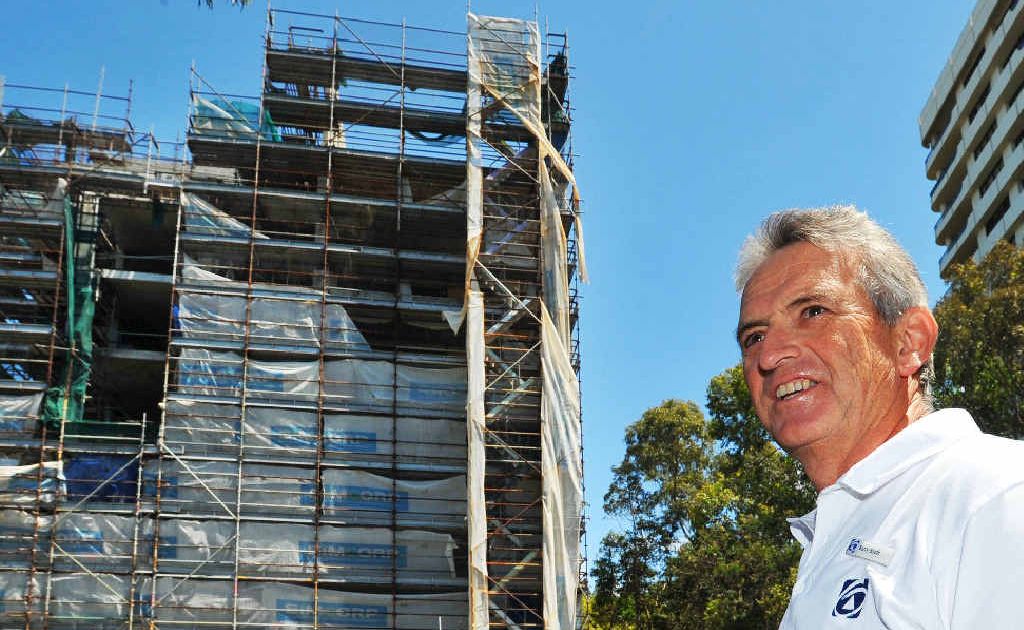 First National Coffs Harbour principal Barry Booth has listed the stalled Beaches high-rise at Park Beach. First National Coffs Harbour principal Barry Booth has listed the stalled Beaches high-rise at Park Beach.