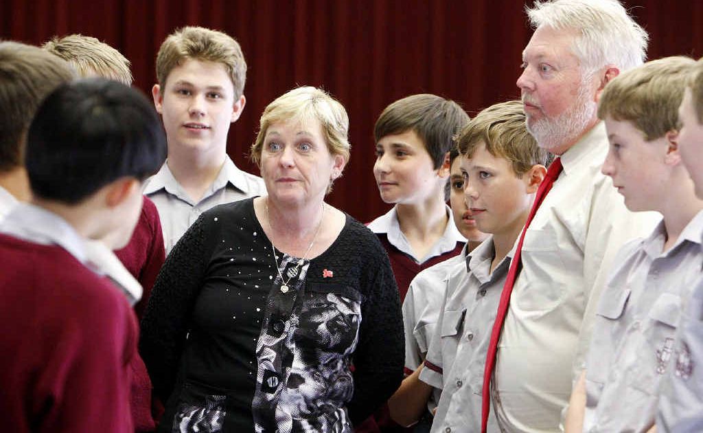 Bruce and Denise Morcombe talk to Ipswich Grammar School junior students about personal safety. Bruce and Denise Morcombe talk to Ipswich Grammar School junior students about personal safety.