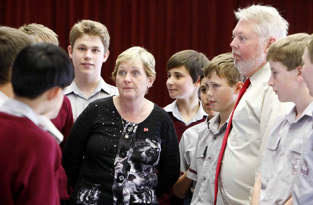 Bruce and Denise Morcombe talk to Ipswich Grammar School junior students about personal safety. Bruce and Denise Morcombe talk to Ipswich Grammar School junior students about personal safety.