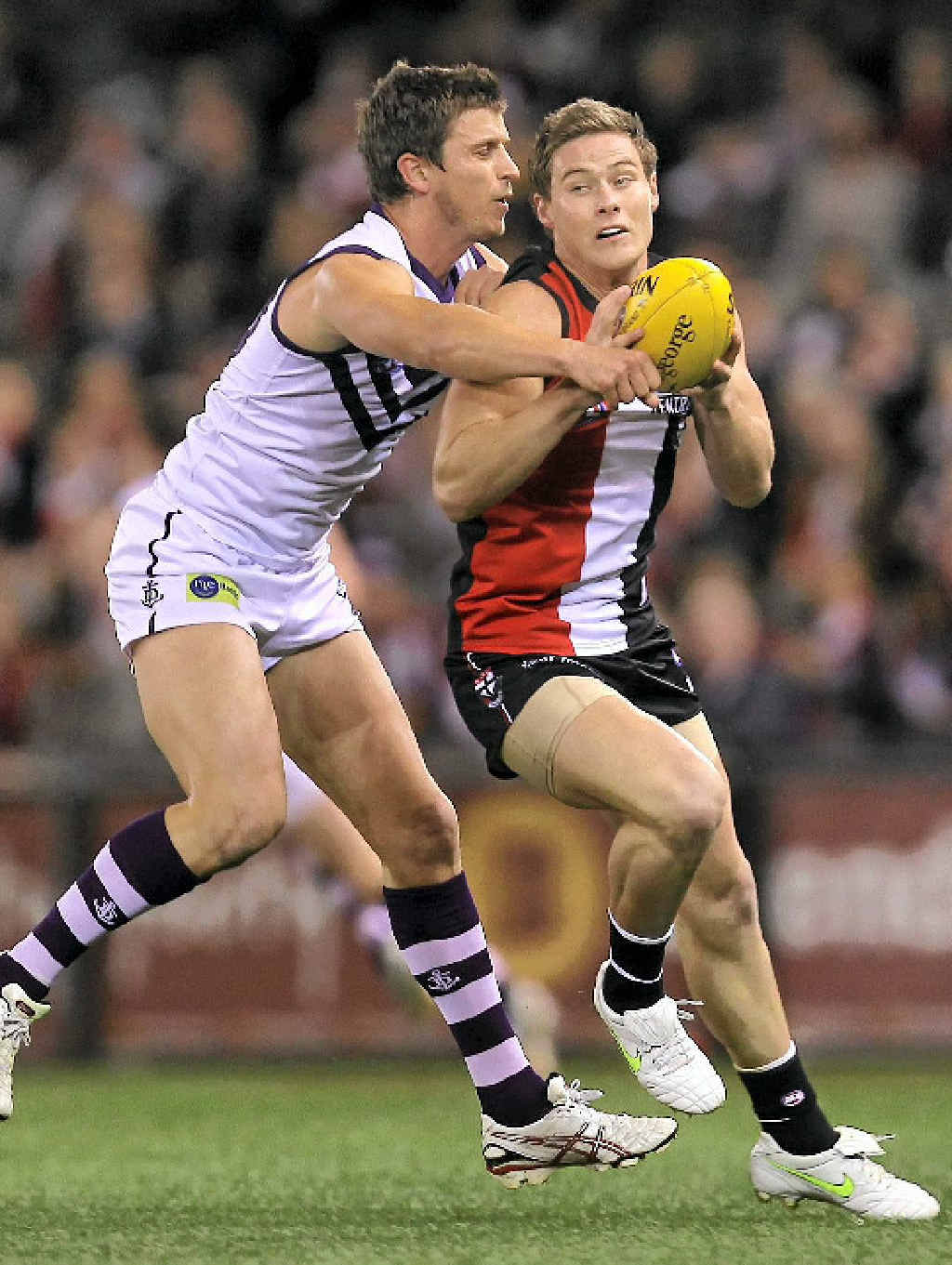 IN THE ACTION: Former Mackay player David Armitage played all but one match of the AFL season for St Kilda in 2011.