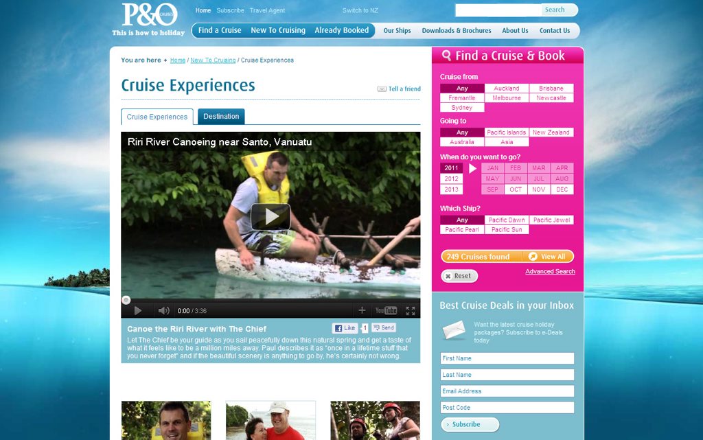 P&O; Cruises' new online cruise experience videos. P&O; Cruises' new online cruise experience videos.
