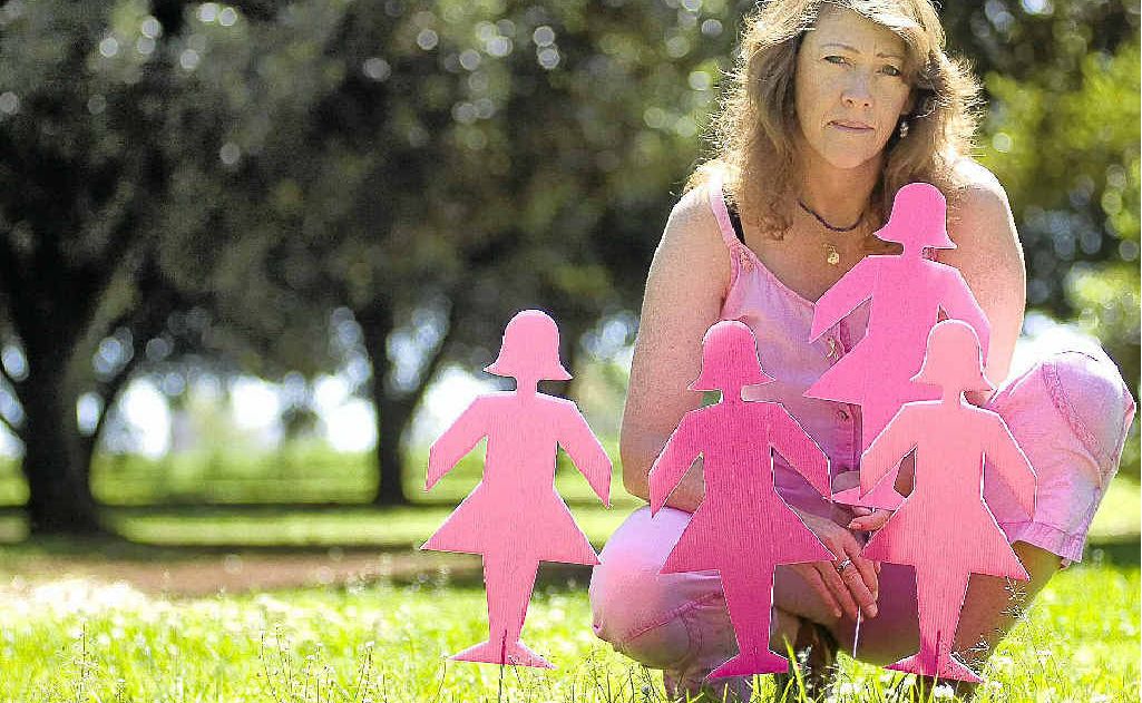 Lismore and District Breast Cancer Support group co-ordinator and breast cancer survivor Julie Radford, with the few pink ladies left from the Lismore show. Lismore and District Breast Cancer Support group co-ordinator and breast cancer survivor Julie Radford, with the few pink ladies left from the Lismore show.
