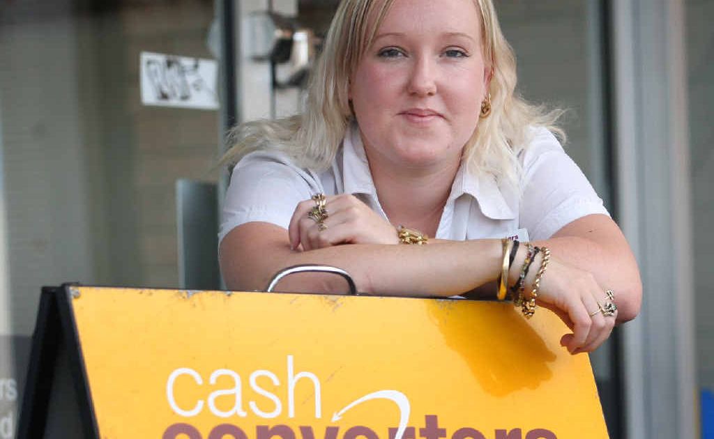 Cash Converters assistant manager Ebony Schultz outside the Musgrave Street office. Cash Converters assistant manager Ebony Schultz outside the Musgrave Street office.