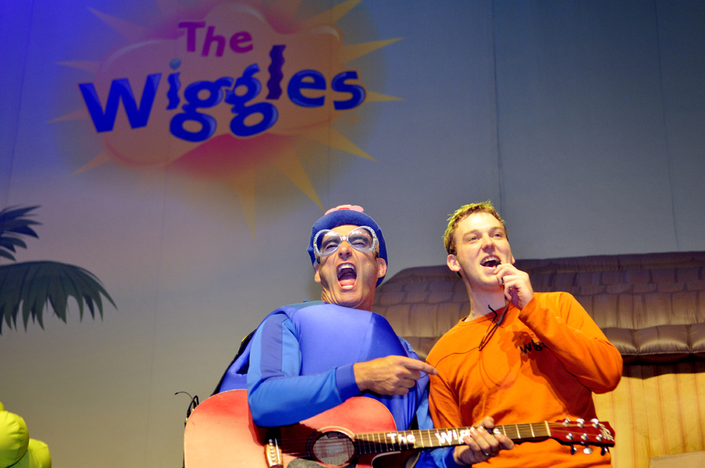 Mitchell Bathurst performs onstage with the wiggles.