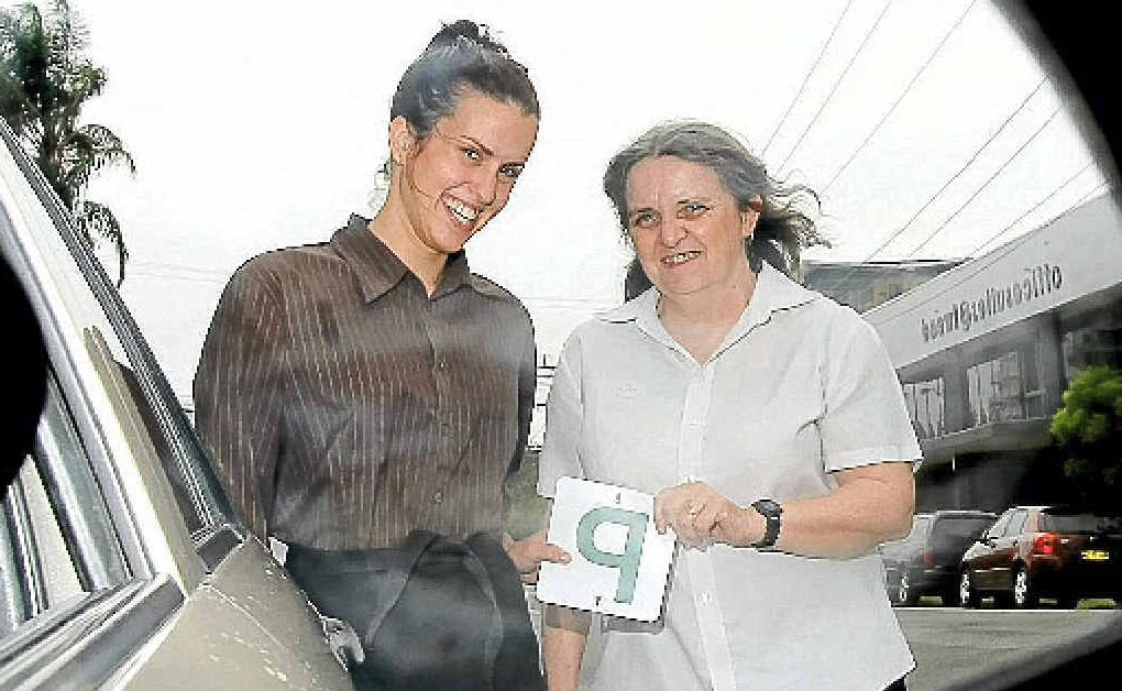 P-plate driver Annette Brady prepares for the new program with Robyn Schmarr from NRMA. P-plate driver Annette Brady prepares for the new program with Robyn Schmarr from NRMA.