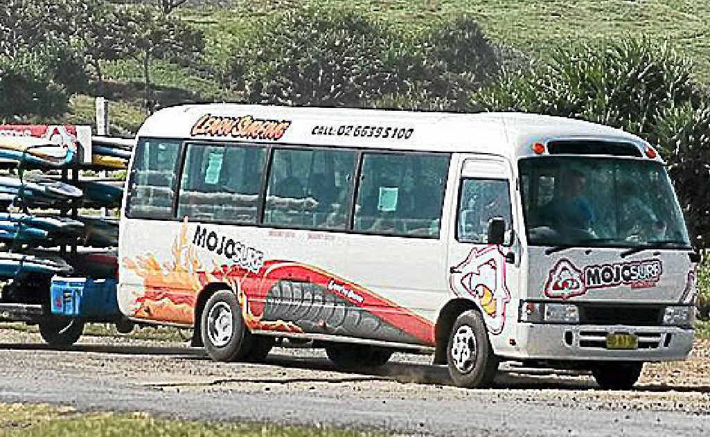 The Mojosurf bus that was broken into at Flat Rock. The Mojosurf bus that was broken into at Flat Rock.
