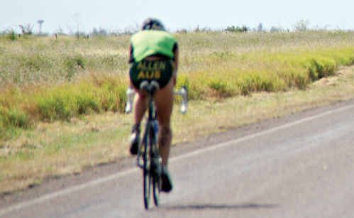 TESTING TRIP: The ride back to Julia Creek is traditionally a testing journey into a hot head wind as part of the annual Dirt N Dust Triathlon. TESTING TRIP: The ride back to Julia Creek is traditionally a testing journey into a hot head wind as part of the annual Dirt N Dust Triathlon.