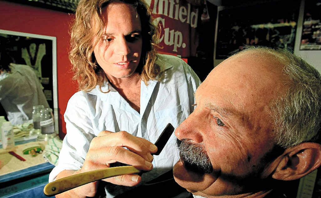 Barry gets a trim-up in preparation for Movember from Barba Cameron Hattley. Barry gets a trim-up in preparation for Movember from Barba Cameron Hattley.