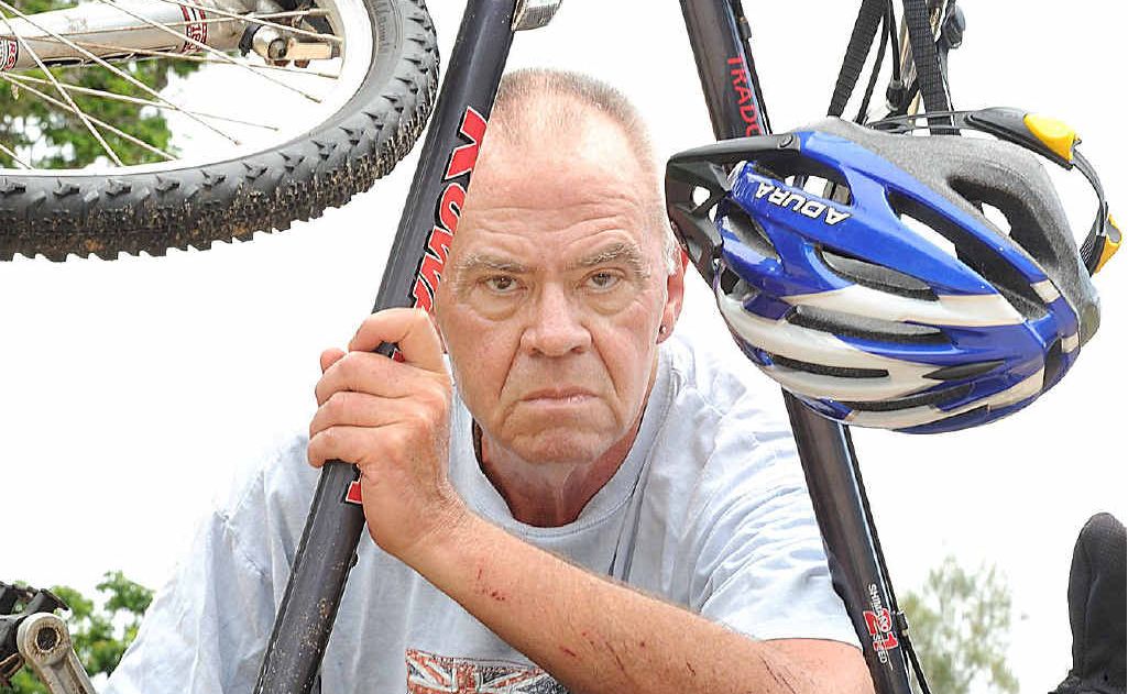 Dave Nielsen is grateful to the people who stopped to help him after he came off his push bike. Dave Nielsen is grateful to the people who stopped to help him after he came off his push bike.