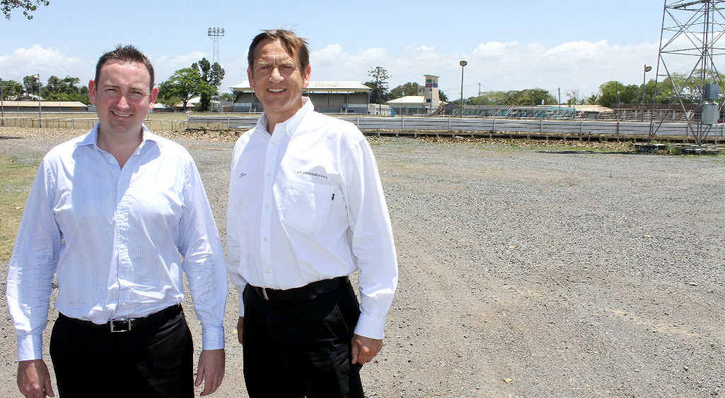 Reed Exhibitions' exhibition director Paul Baker and group exhibition director John Gorton at Mackay showgrounds, the 2012 site of QME. Reed Exhibitions' exhibition director Paul Baker and group exhibition director John Gorton at Mackay showgrounds, the 2012 site of QME.