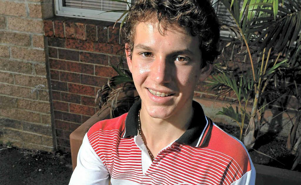 Rheed McCracken with his Queensland Track and Field Championships medal haul. Rheed McCracken with his Queensland Track and Field Championships medal haul.