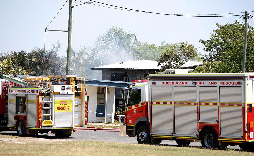 Fire crews attend the scene of a fatal house fire in Bundesen St, North Mackay, this morning. Fire crews attend the scene of a fatal house fire in Bundesen St, North Mackay, this morning.