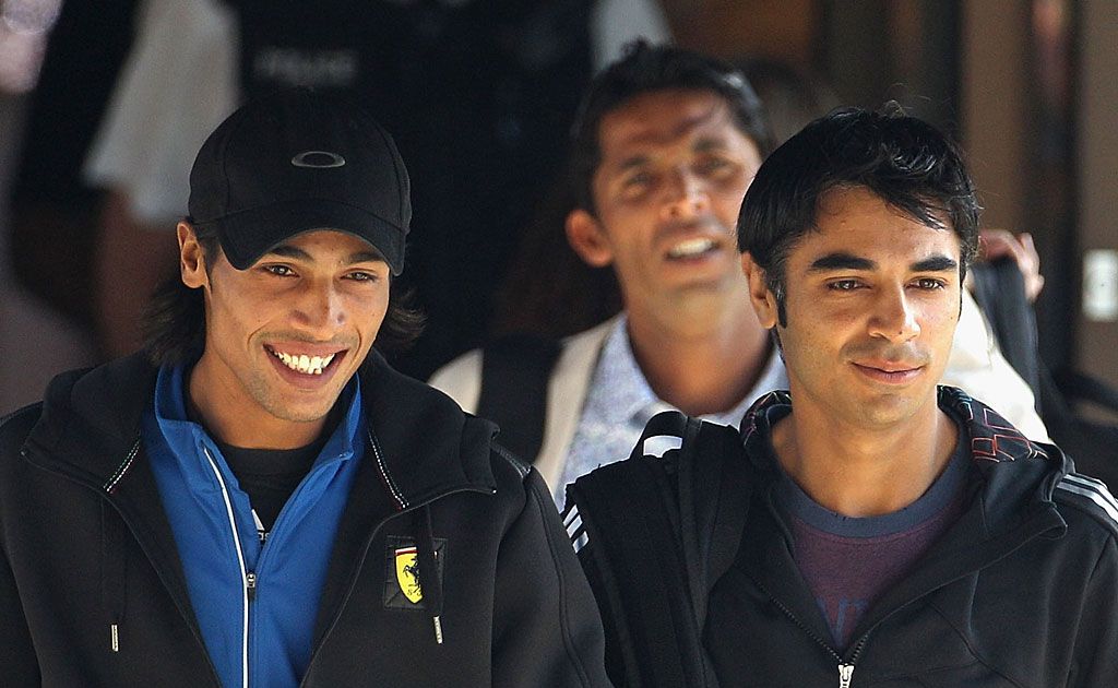 Pakistan cricketers Mohammad Aamer (left), Salman Butt (right) and Mohammad Asif (behind) seen here in Tauton, England in 2010. Butt and Asif were convicted of fixing parts of a Test match by a British court on Tuesday. Pakistan cricketers Mohammad Aamer (left), Salman Butt (right) and Mohammad Asif (behind) seen here in Tauton, England in 2010. Butt and Asif were convicted of fixing parts of a Test match by a British court on Tuesday.