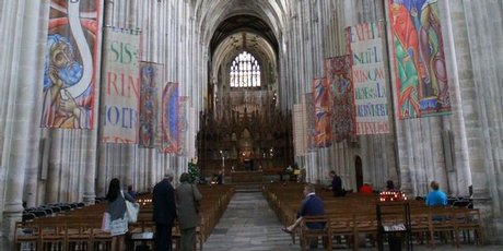 Winchester Cathedral is still on a slight backwards lean, the result of it being built over marshlands. Winchester Cathedral is still on a slight backwards lean, the result of it being built over marshlands.