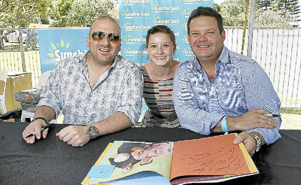 Master Chef stars George and Gary with Nicole Fuge. Master Chef stars George and Gary with Nicole Fuge.