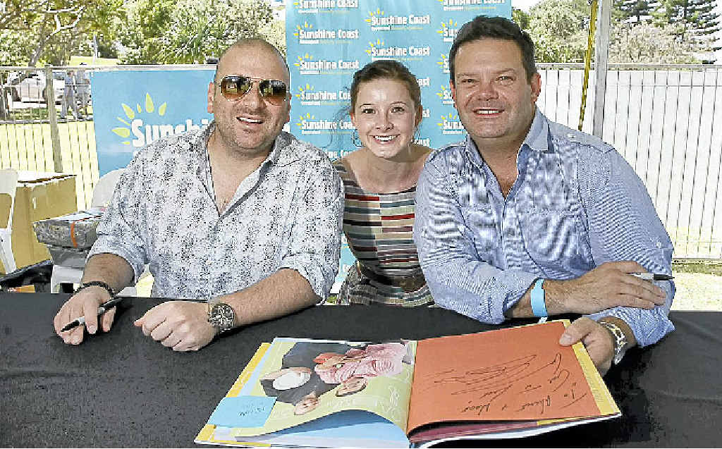 Master Chef stars George and Gary with Nicole Fuge. Master Chef stars George and Gary with Nicole Fuge.