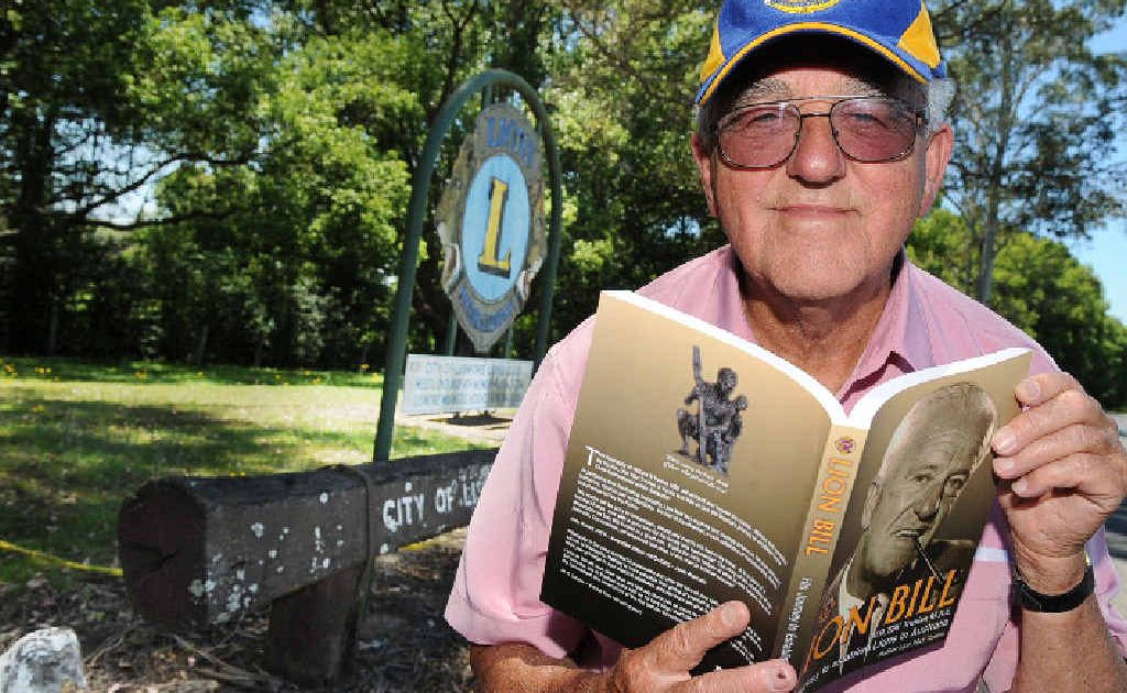 Max Tresise of Melbourne with the book Lion Bill, His Journey To Establish Lions In Australia, about his father WR ‘Bill’ Tresise. Max Tresise of Melbourne with the book Lion Bill, His Journey To Establish Lions In Australia, about his father WR ‘Bill’ Tresise.