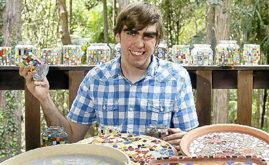 Reuben Drake hopes to make some mosaic sales at the Y-shop. Reuben Drake hopes to make some mosaic sales at the Y-shop.