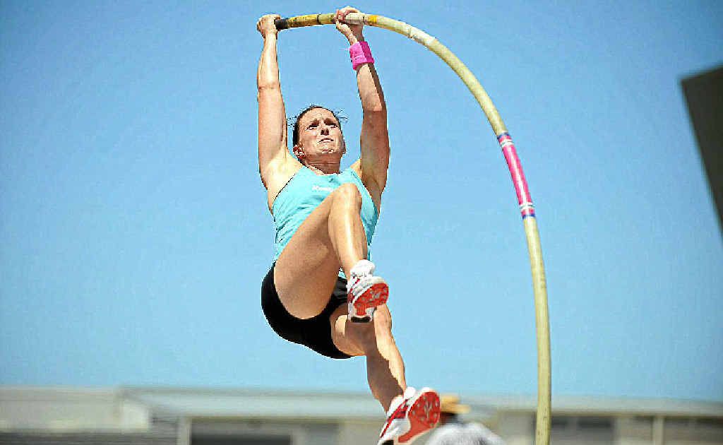 2010 Commonwealth Games pole vault gold medallist Alana Boyd training at the University of the Sunshine Coast. 2010 Commonwealth Games pole vault gold medallist Alana Boyd training at the University of the Sunshine Coast.