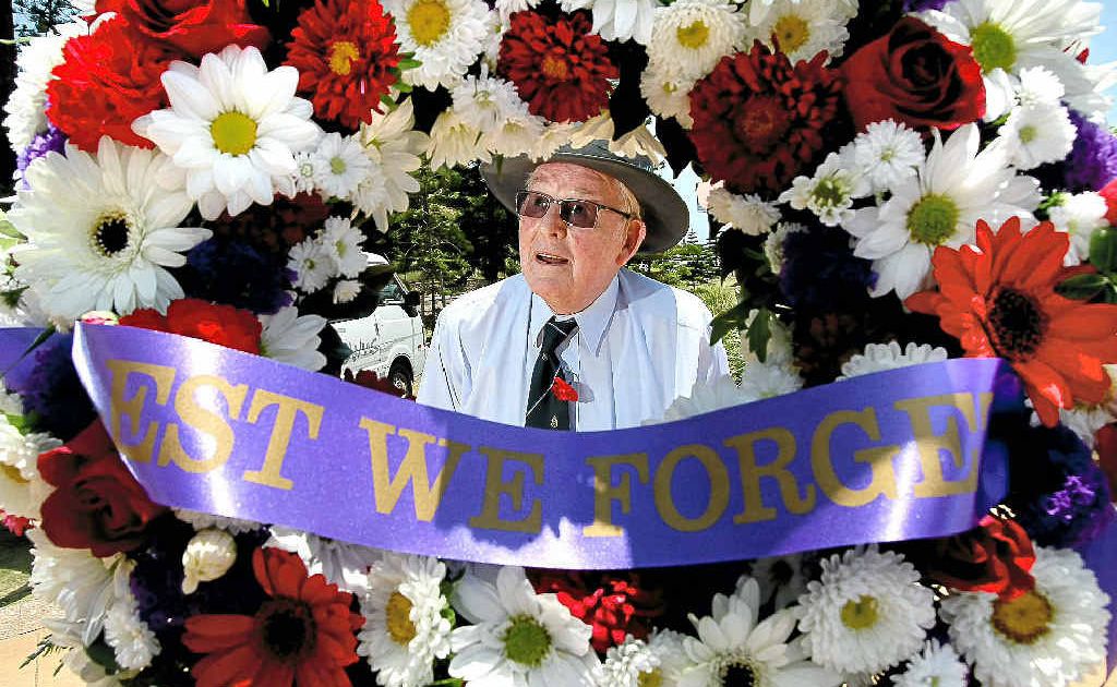 John Orbansen at Remembrance Day in Queen Elizabeth II Park, Coolangatta, yesterday. John Orbansen at Remembrance Day in Queen Elizabeth II Park, Coolangatta, yesterday.