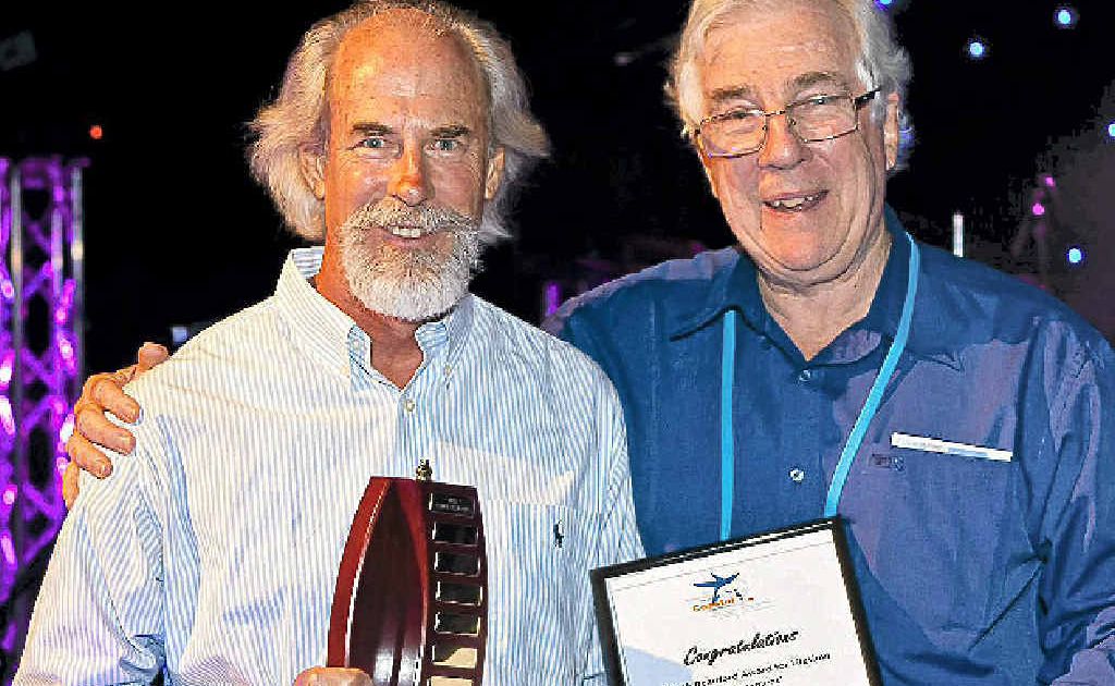 Entomologist Clive Easton receiving the Ruth Readford Award for Lifetime Achievement from Professor Bruce Thom. Entomologist Clive Easton receiving the Ruth Readford Award for Lifetime Achievement from Professor Bruce Thom.