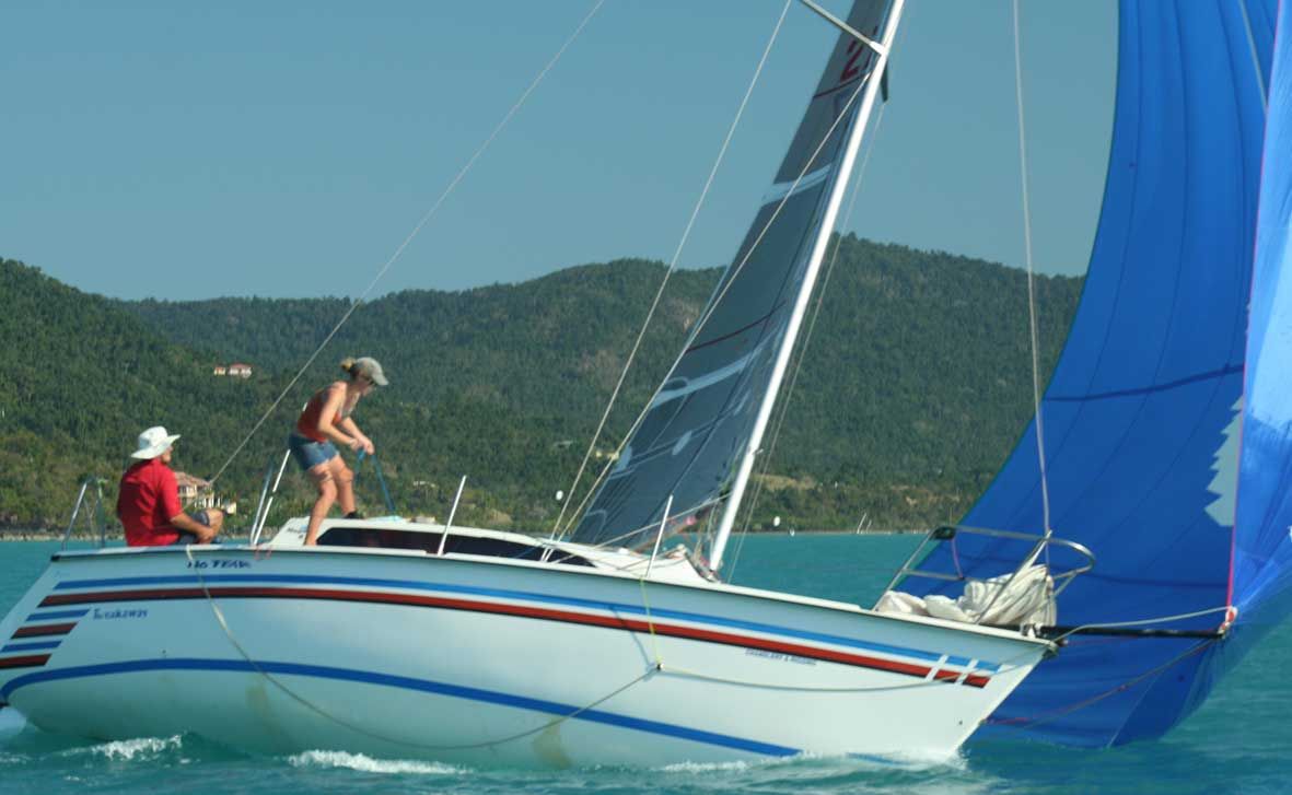 TWO HANDS: Whitsunday boat Breakaway took out second place overall in the Bowen two-handed series on the weekend. Photo Contributed TWO HANDS: Whitsunday boat Breakaway took out second place overall in the Bowen two-handed series on the weekend. Photo Contributed