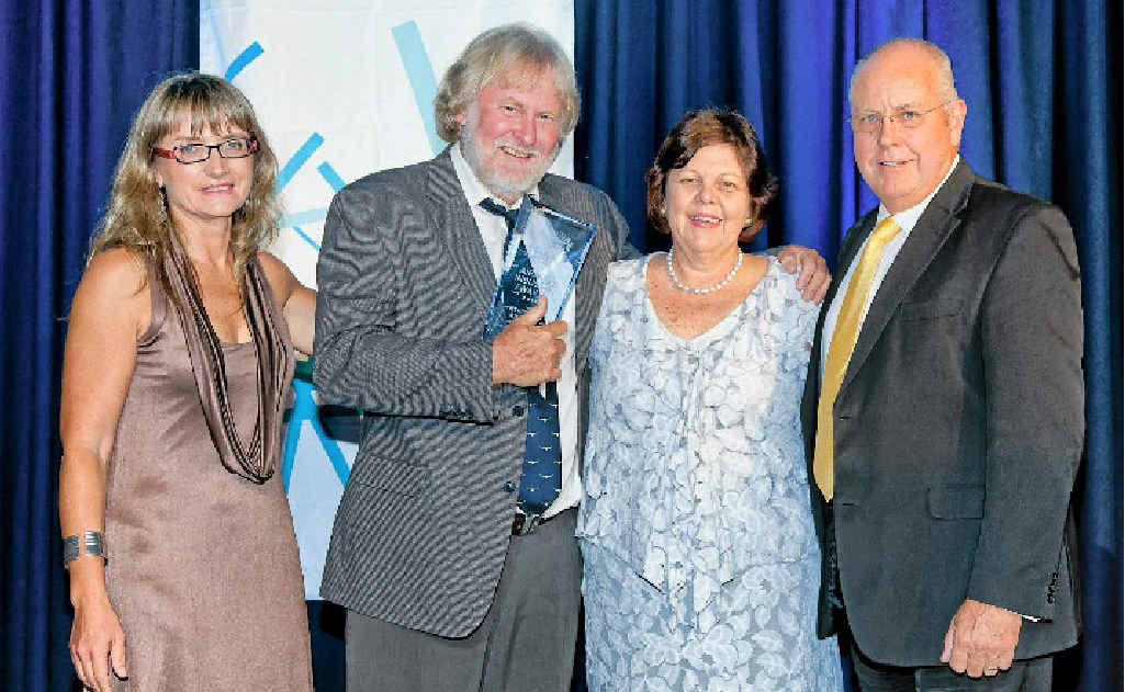 From left, Isabelle Floret, Senior Vice President (Pacific), Airbus, Gladstone Regional Councillor Clyde Cameron, Gladstone Regional Council Mayor Gail Sellers and AAA Chairman John McArdle, with the award. From left, Isabelle Floret, Senior Vice President (Pacific), Airbus, Gladstone Regional Councillor Clyde Cameron, Gladstone Regional Council Mayor Gail Sellers and AAA Chairman John McArdle, with the award.
