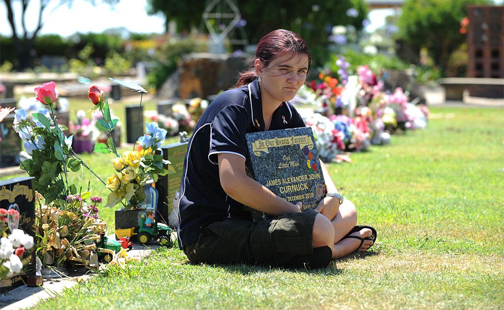 Elizabeth Curnuck was heartbroken when she and husband Graeme discovered vandalism to the infant section of Bundaberg Cemetery. Elizabeth Curnuck was heartbroken when she and husband Graeme discovered vandalism to the infant section of Bundaberg Cemetery.