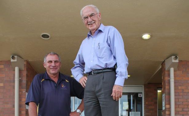 IRAC manager Don Warrener and Mayor Ron Bellingham hope to draw benefits from the 2018 Commonwealth Games, held at the Gold Coast.