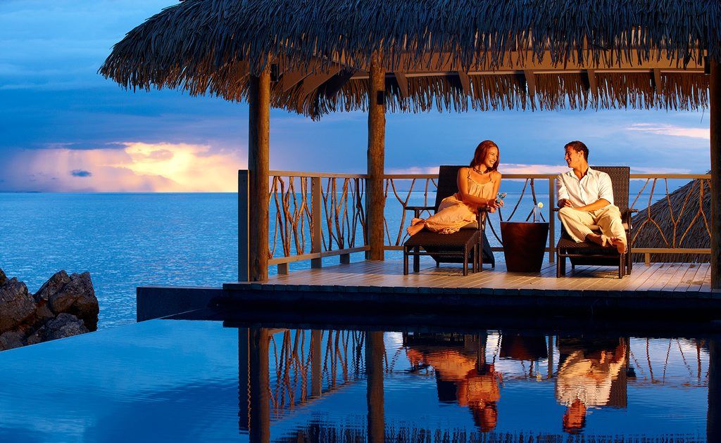 SIT BACK AND RELAX: After dinner, relax on the poolside deck at Tadrai Resort on Mana Island in Fiji. SIT BACK AND RELAX: After dinner, relax on the poolside deck at Tadrai Resort on Mana Island in Fiji.
