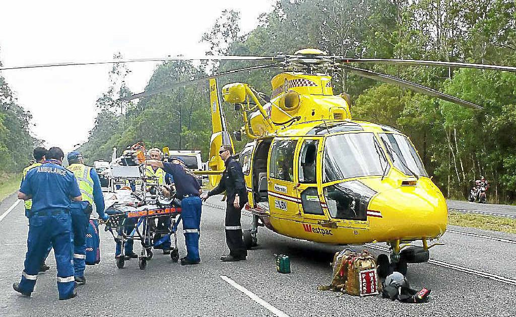 A file photo of the Westpac Rescue Life Saver Helicopter in action. A pilot shortage grounded the helicopter while Canadian tourist needed rescuing at Whian Whian Falls, Dunoon. A file photo of the Westpac Rescue Life Saver Helicopter in action. A pilot shortage grounded the helicopter while Canadian tourist needed rescuing at Whian Whian Falls, Dunoon.