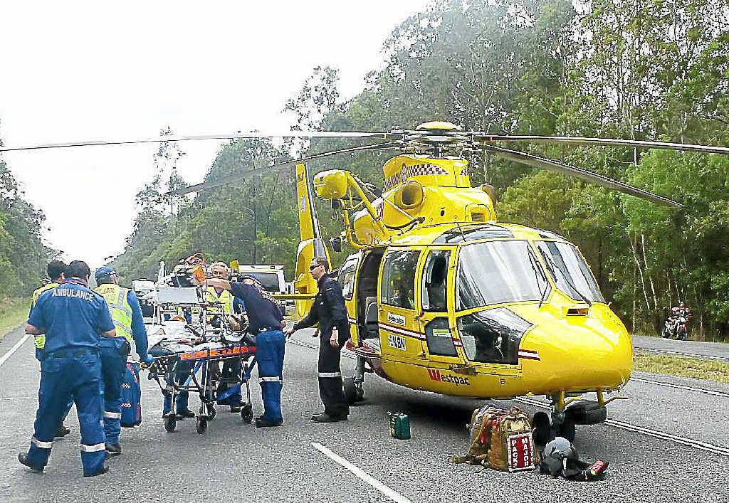 A file photo of the Westpac Rescue Life Saver Helicopter in action. A pilot shortage grounded the helicopter while Canadian tourist needed rescuing at Whian Whian Falls, Dunoon. A file photo of the Westpac Rescue Life Saver Helicopter in action. A pilot shortage grounded the helicopter while Canadian tourist needed rescuing at Whian Whian Falls, Dunoon.