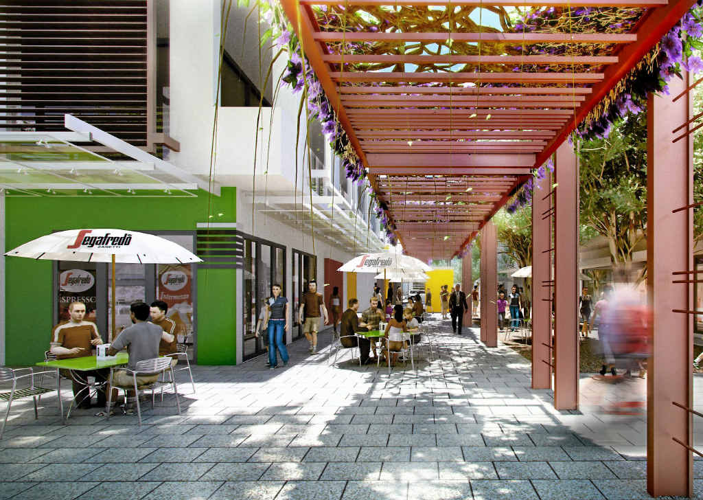 An artist's impression of how the centre of WA mining hug Karratha will look when plans to transform the town into a city of 50,000 people get into full swing. An artist's impression of how the centre of WA mining hug Karratha will look when plans to transform the town into a city of 50,000 people get into full swing.