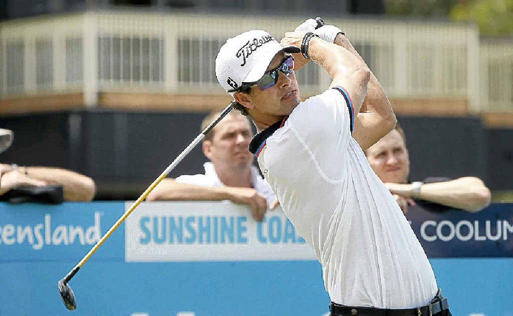 Australia’s Adam Scott, the world No.7, tees off in yesterday’s Pro Am at Coolum. Australia’s Adam Scott, the world No.7, tees off in yesterday’s Pro Am at Coolum.