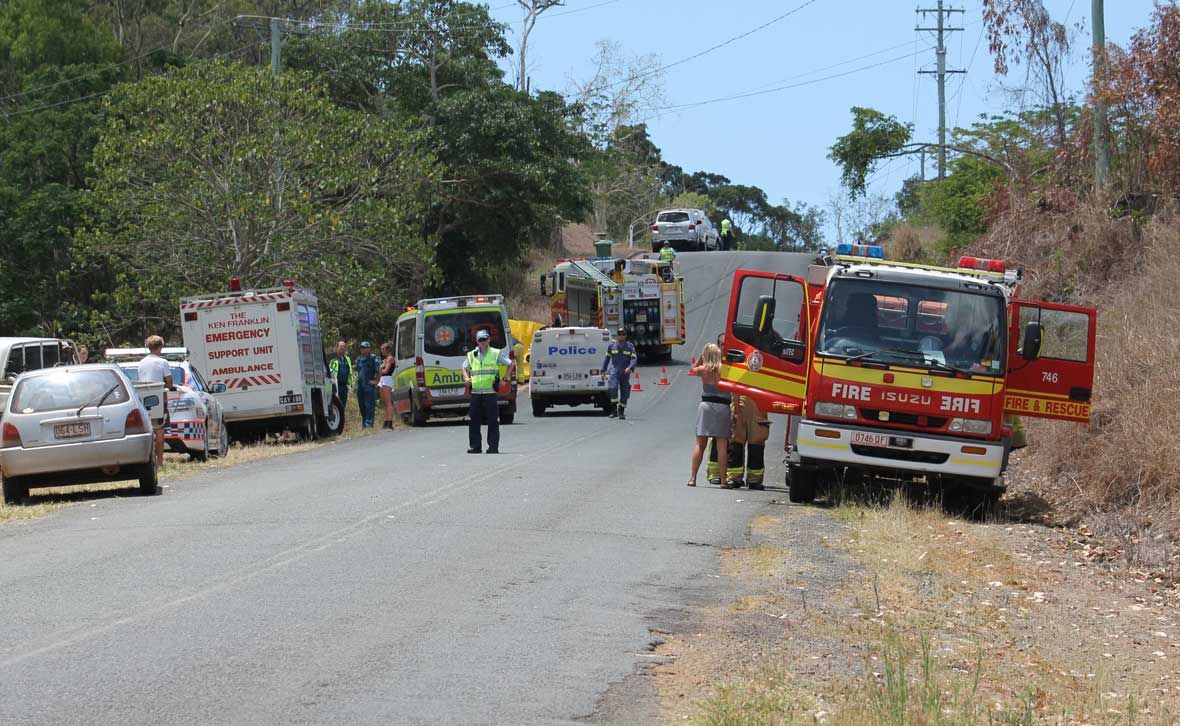 TRADGEDY: The scene at Paluma Road at Woodwark on Saturday.
Photo Aimee Vinci / Whitsunday Times TRADGEDY: The scene at Paluma Road at Woodwark on Saturday.
Photo Aimee Vinci / Whitsunday Times