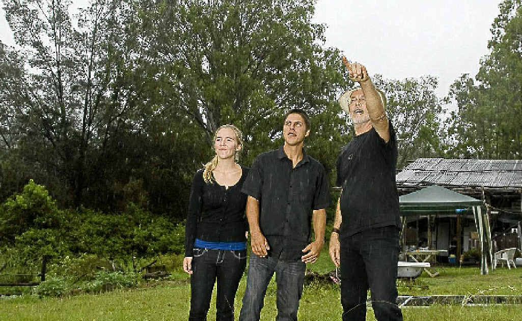 Steven Biedrowski and Nicole Stokes are shown their plots of land by property developer jonathan of the Eden Creek Community Project, who has seceded from Australia. Steven Biedrowski and Nicole Stokes are shown their plots of land by property developer jonathan of the Eden Creek Community Project, who has seceded from Australia.