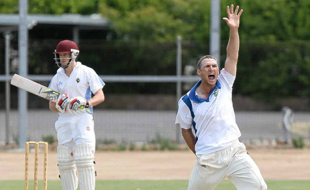 A Brothers bowler appeals to the umpire for the wicket of ATW batsman Chris Duff. A Brothers bowler appeals to the umpire for the wicket of ATW batsman Chris Duff.