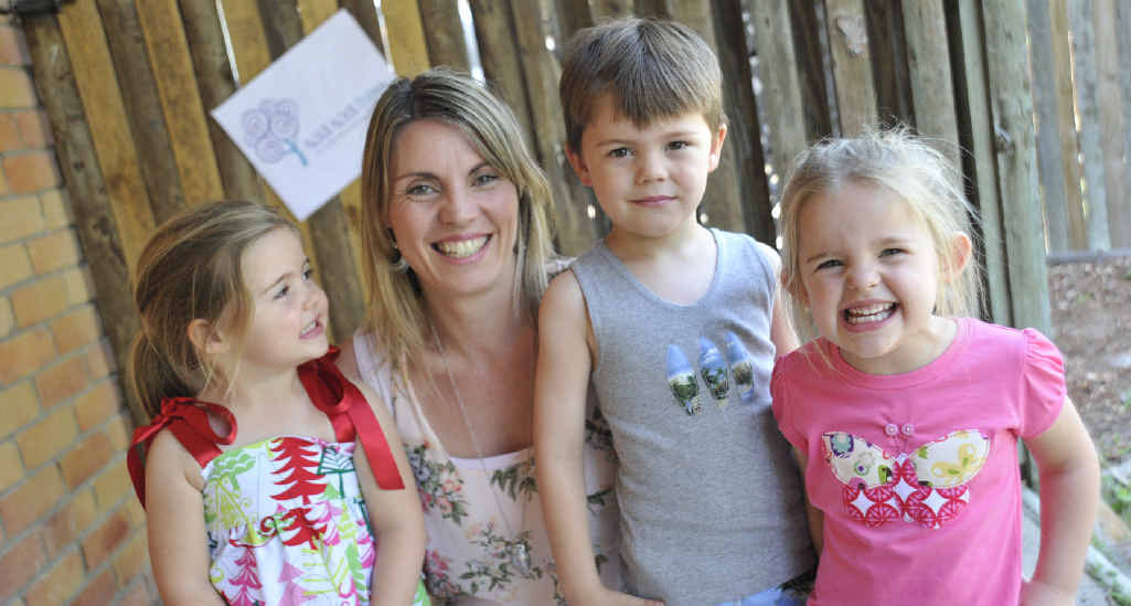 Kim Fraser with twins Evie and Lila, 3, and Casey, 4, balances her business Wa Wa Tree children’s clothing range with family life. Kim Fraser with twins Evie and Lila, 3, and Casey, 4, balances her business Wa Wa Tree children’s clothing range with family life.
